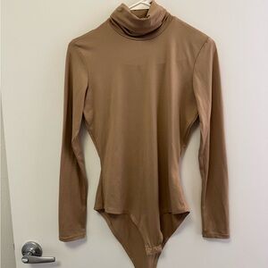 Pink Lily Classic Brown Turtleneck Bodysuit